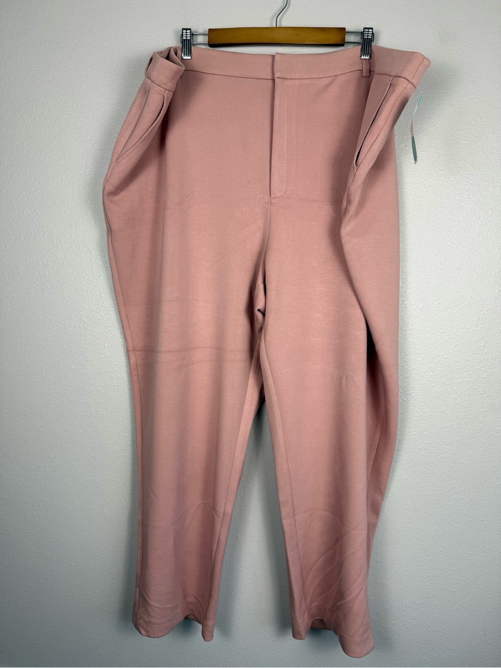 Avec Les Filles Light Pink Straight-Leg Trouser Pant